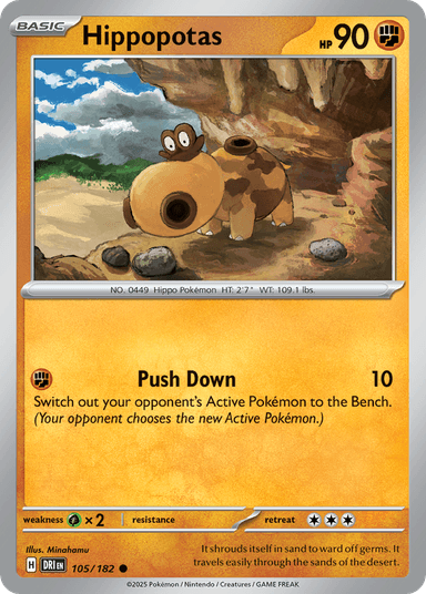 Carta Hippopotas 105/182 do set Destined Rivals — Pokémon TCG | Bynx