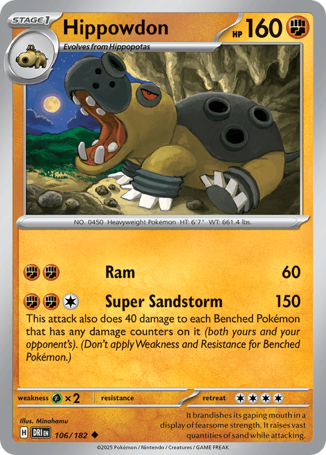 Carta Hippowdon 106/182 do set Destined Rivals — Pokémon TCG | Bynx