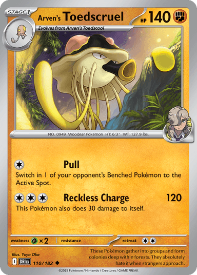Carta Arven's Toedscruel 110/182 do set Destined Rivals — Pokémon TCG | Bynx