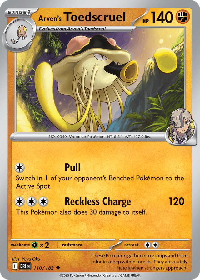 Carta Arven's Toedscruel 110/182 do set Destined Rivals — Pokémon TCG | Bynx