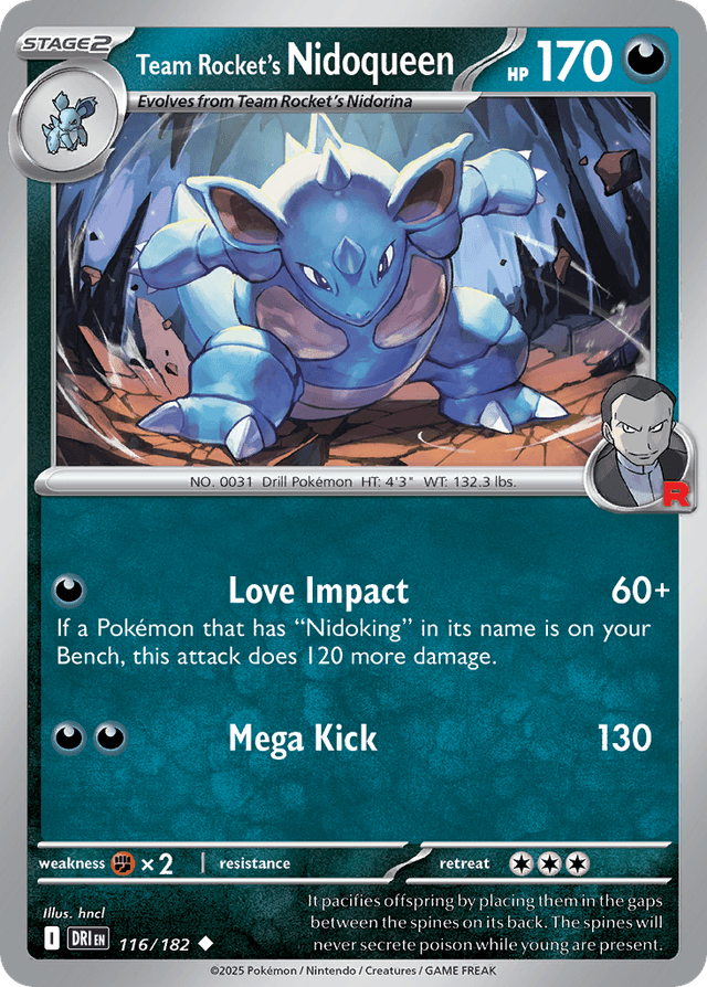 Carta Team Rocket's Nidoqueen 116/182 do set Destined Rivals — Pokémon TCG | Bynx