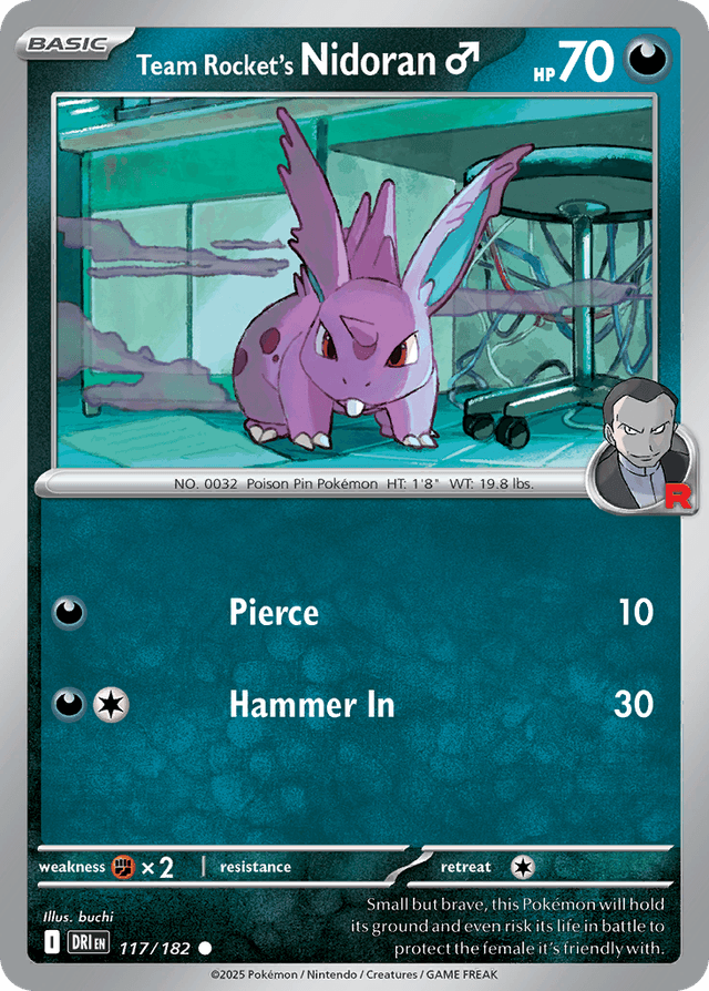Carta Team Rocket's Nidoran♂ 117/182 do set Destined Rivals — Pokémon TCG | Bynx