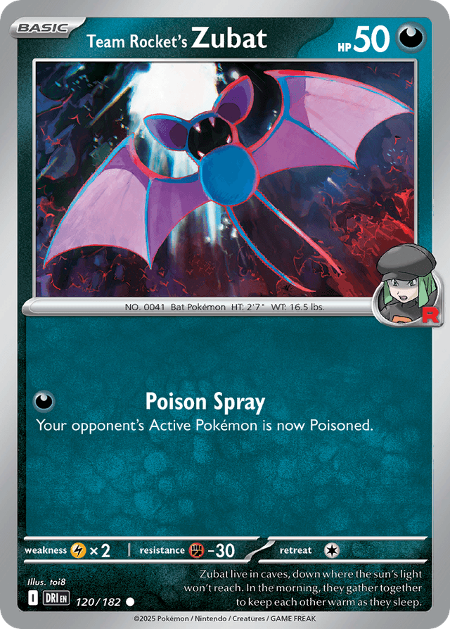 Carta Team Rocket's Zubat 120/182 do set Destined Rivals — Pokémon TCG | Bynx