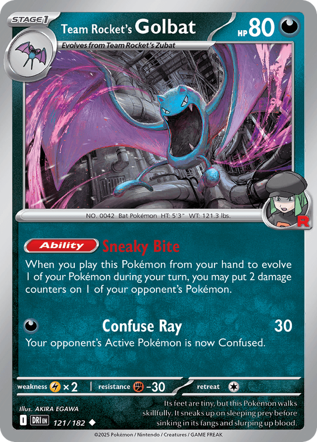 Carta Team Rocket's Golbat 121/182 do set Destined Rivals — Pokémon TCG | Bynx