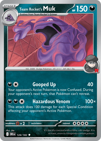 Carta Team Rocket's Muk 124/182 do set Destined Rivals — Pokémon TCG | Bynx