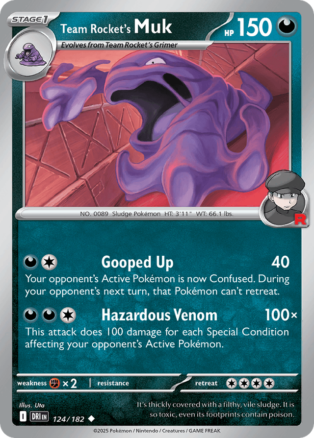 Carta Team Rocket's Muk 124/182 do set Destined Rivals — Pokémon TCG | Bynx