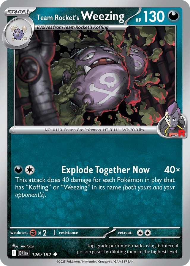 Carta Team Rocket's Weezing 126/182 do set Destined Rivals — Pokémon TCG | Bynx