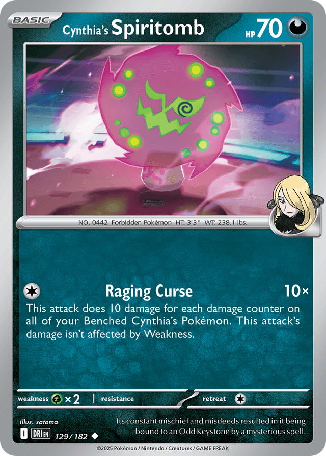 Carta Cynthia's Spiritomb 129/182 do set Destined Rivals — Pokémon TCG | Bynx