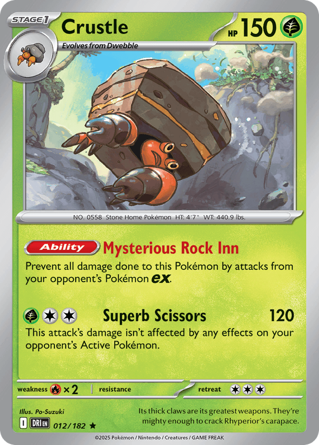 Carta Crustle 12/182 do set Destined Rivals — Pokémon TCG | Bynx