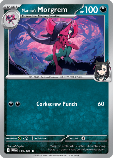 Carta Marnie's Morgrem 135/182 do set Destined Rivals — Pokémon TCG | Bynx