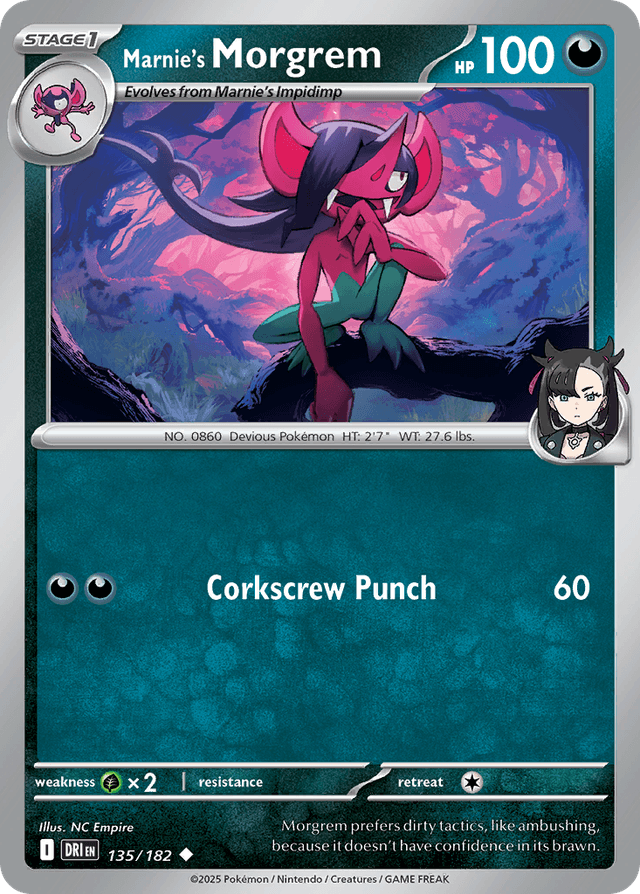 Carta Marnie's Morgrem 135/182 do set Destined Rivals — Pokémon TCG | Bynx