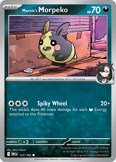 Carta Marnie's Morpeko 137/182 do set Destined Rivals — Pokémon TCG | Bynx