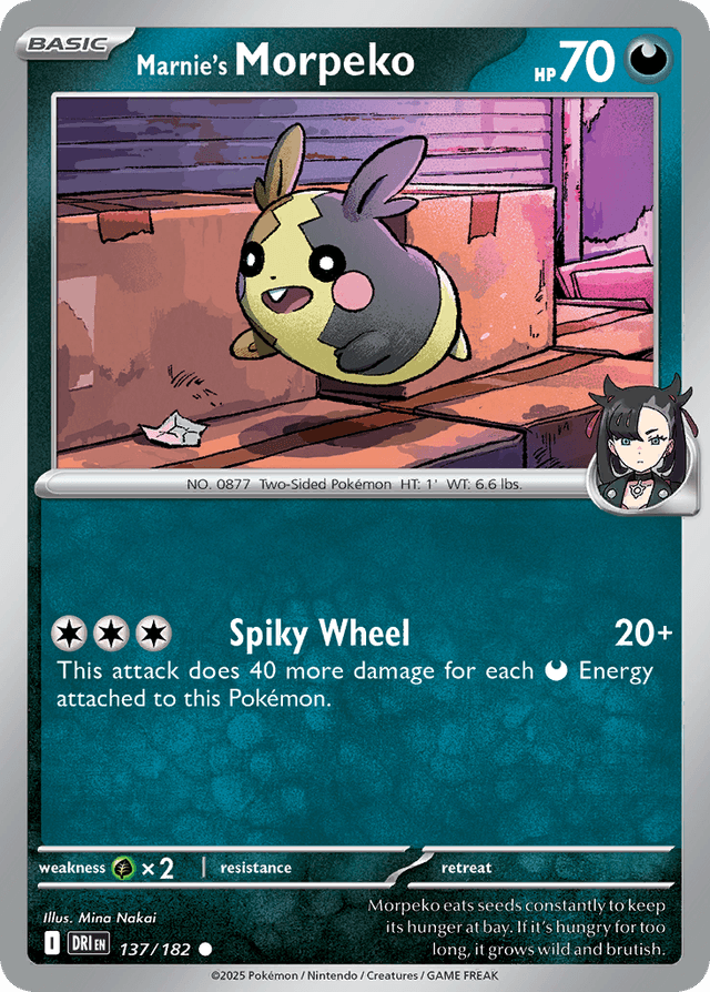 Carta Marnie's Morpeko 137/182 do set Destined Rivals — Pokémon TCG | Bynx