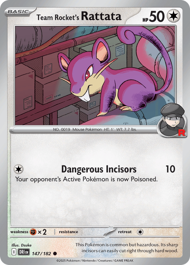 Carta Team Rocket's Rattata 147/182 do set Destined Rivals — Pokémon TCG | Bynx