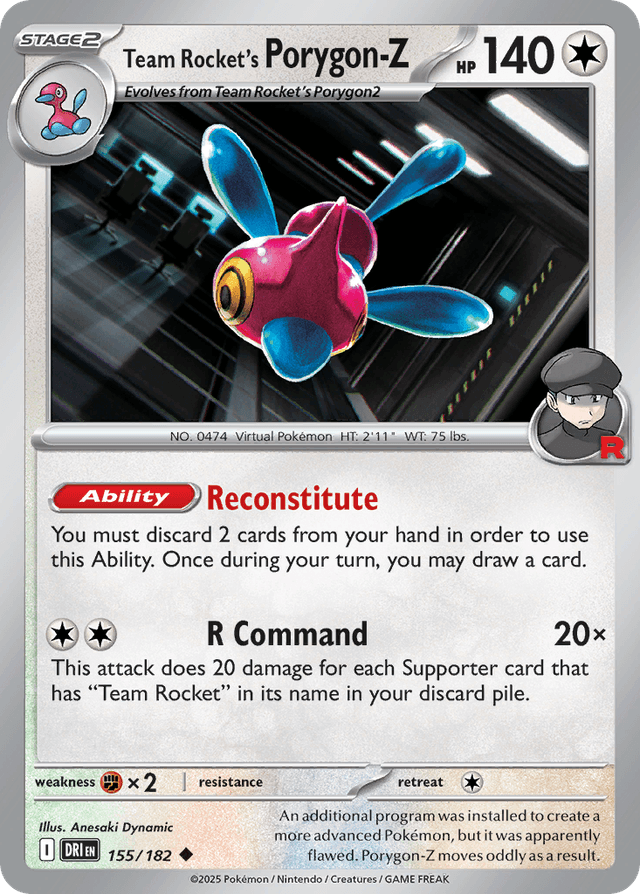 Carta Team Rocket's Porygon-Z 155/182 do set Destined Rivals — Pokémon TCG | Bynx