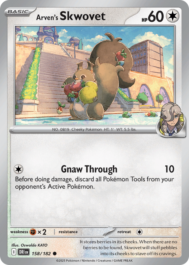 Carta Arven's Skwovet 158/182 do set Destined Rivals — Pokémon TCG | Bynx