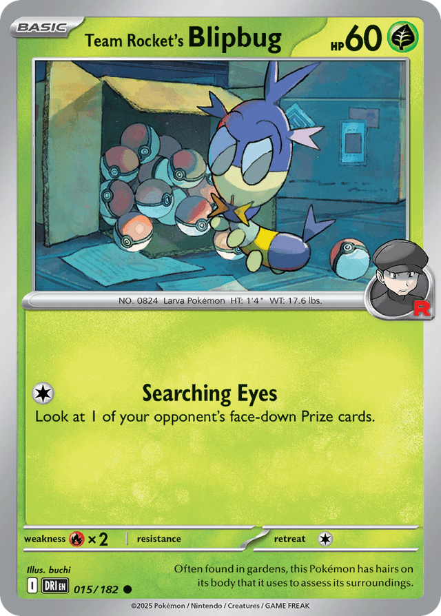 Carta Team Rocket's Blipbug 15/182 do set Destined Rivals — Pokémon TCG | Bynx