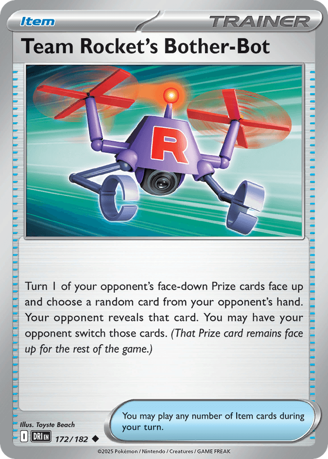 Carta Team Rocket's Bother-Bot 172/182 do set Destined Rivals — Pokémon TCG | Bynx