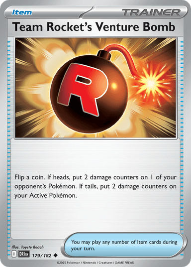 Carta Team Rocket's Venture Bomb 179/182 do set Destined Rivals — Pokémon TCG | Bynx