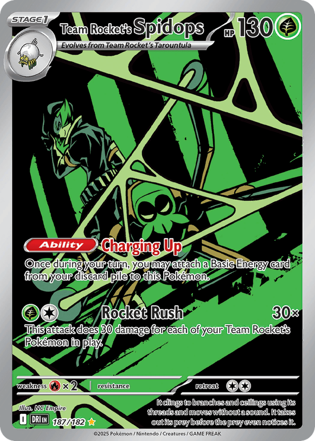 Carta Team Rocket's Spidops 187/182 do set Destined Rivals — Pokémon TCG | Bynx