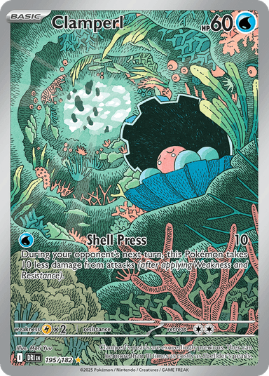 Carta Clamperl 195/182 do set Destined Rivals — Pokémon TCG | Bynx