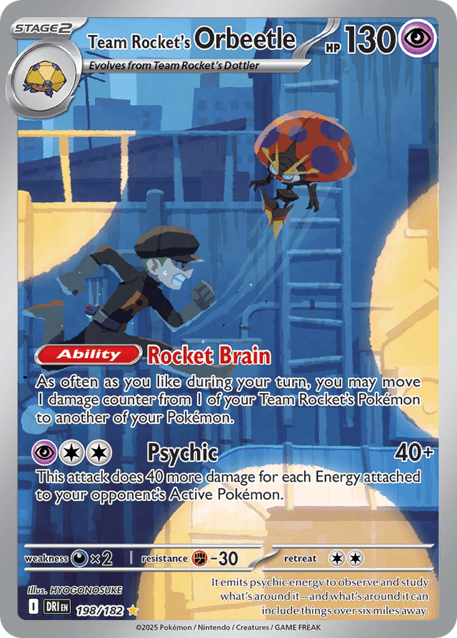 Carta Team Rocket's Orbeetle 198/182 do set Destined Rivals — Pokémon TCG | Bynx