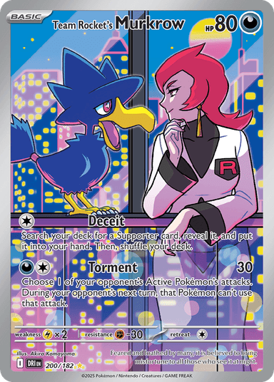 Carta Team Rocket's Murkrow 200/182 do set Destined Rivals — Pokémon TCG | Bynx
