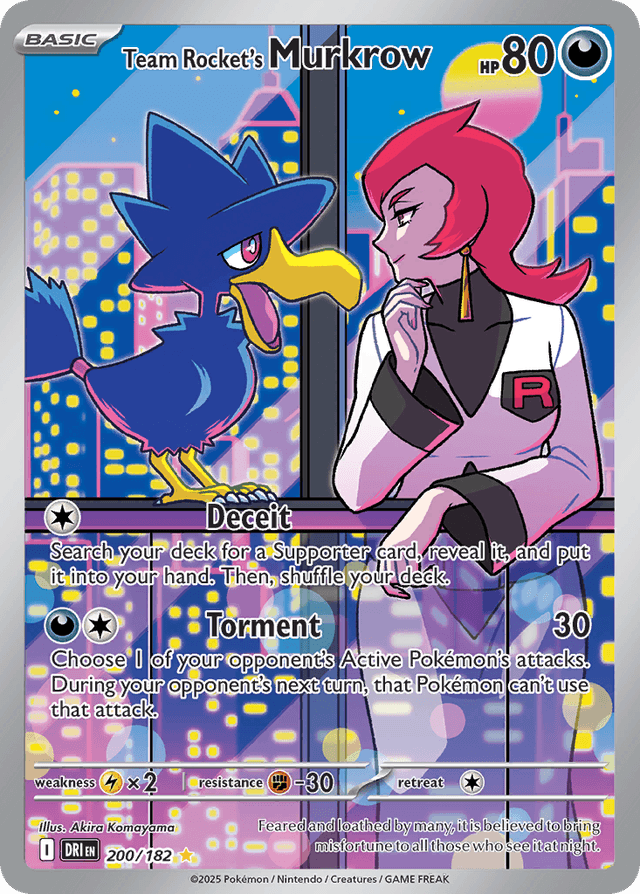 Carta Team Rocket's Murkrow 200/182 do set Destined Rivals — Pokémon TCG | Bynx