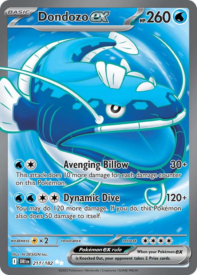 Carta Dondozo ex 211/182 do set Destined Rivals — Pokémon TCG | Bynx