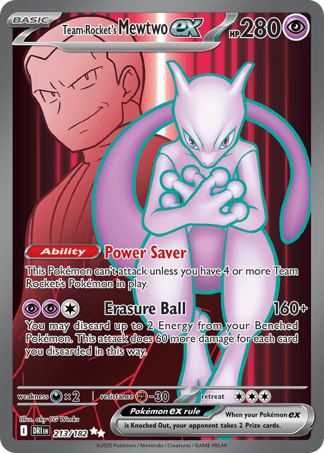 Carta Team Rocket's Mewtwo ex 213/182 do set Destined Rivals — Pokémon TCG | Bynx