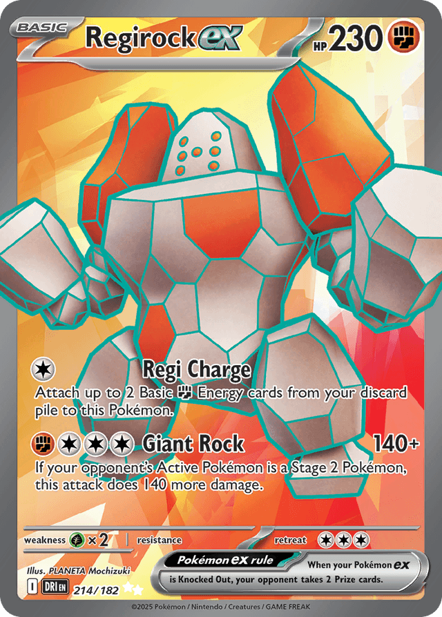 Carta Regirock ex 214/182 do set Destined Rivals — Pokémon TCG | Bynx