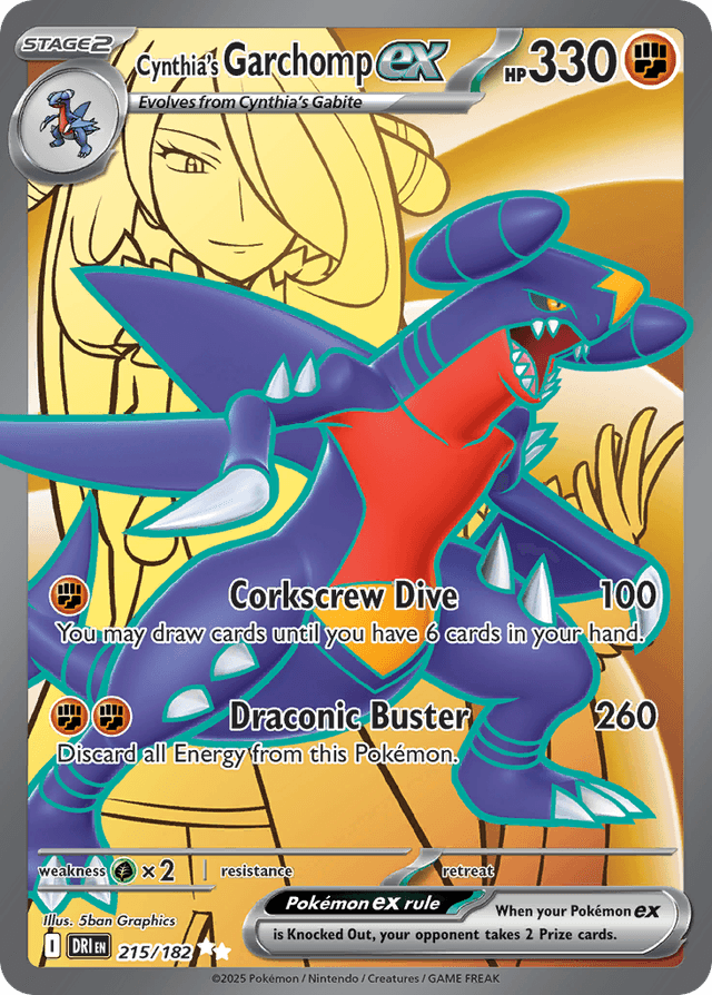 Carta Cynthia's Garchomp ex 215/182 do set Destined Rivals — Pokémon TCG | Bynx