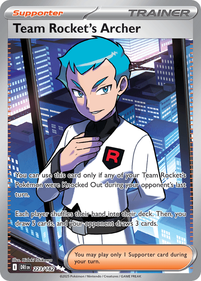 Carta Team Rocket's Archer 223/182 do set Destined Rivals — Pokémon TCG | Bynx