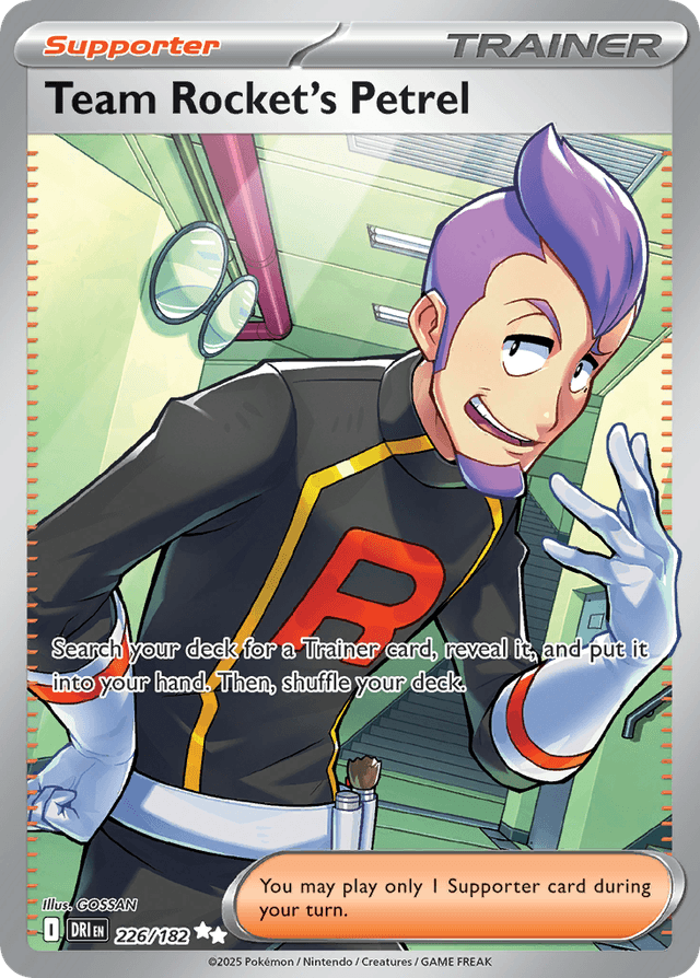Carta Team Rocket's Petrel 226/182 do set Destined Rivals — Pokémon TCG | Bynx