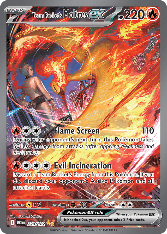 Carta Team Rocket's Moltres ex 229/182 do set Destined Rivals — Pokémon TCG | Bynx