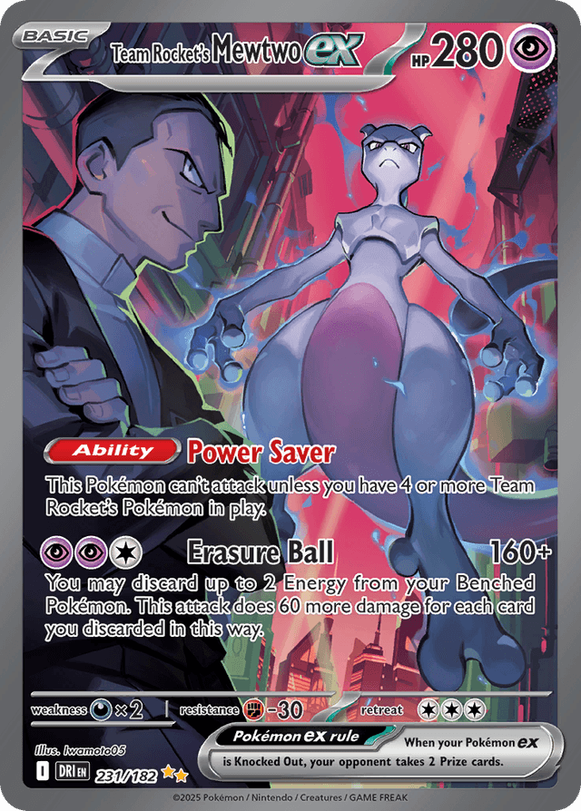 Carta Team Rocket's Mewtwo ex 231/182 do set Destined Rivals — Pokémon TCG | Bynx