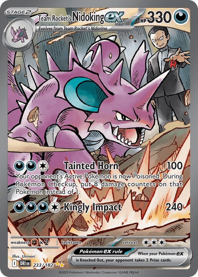 Carta Team Rocket's Nidoking ex 233/182 do set Destined Rivals — Pokémon TCG | Bynx