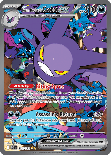 Carta Team Rocket's Crobat ex 234/182 do set Destined Rivals — Pokémon TCG | Bynx