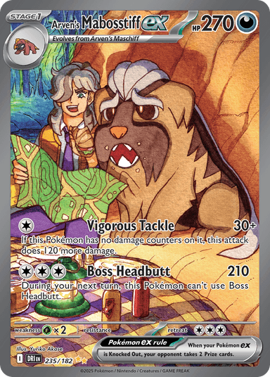 Carta Arven's Mabosstiff ex 235/182 do set Destined Rivals — Pokémon TCG | Bynx