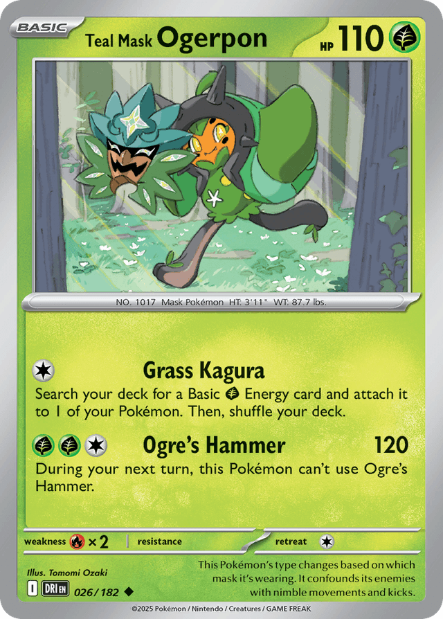 Carta Teal Mask Ogerpon 26/182 do set Destined Rivals — Pokémon TCG | Bynx