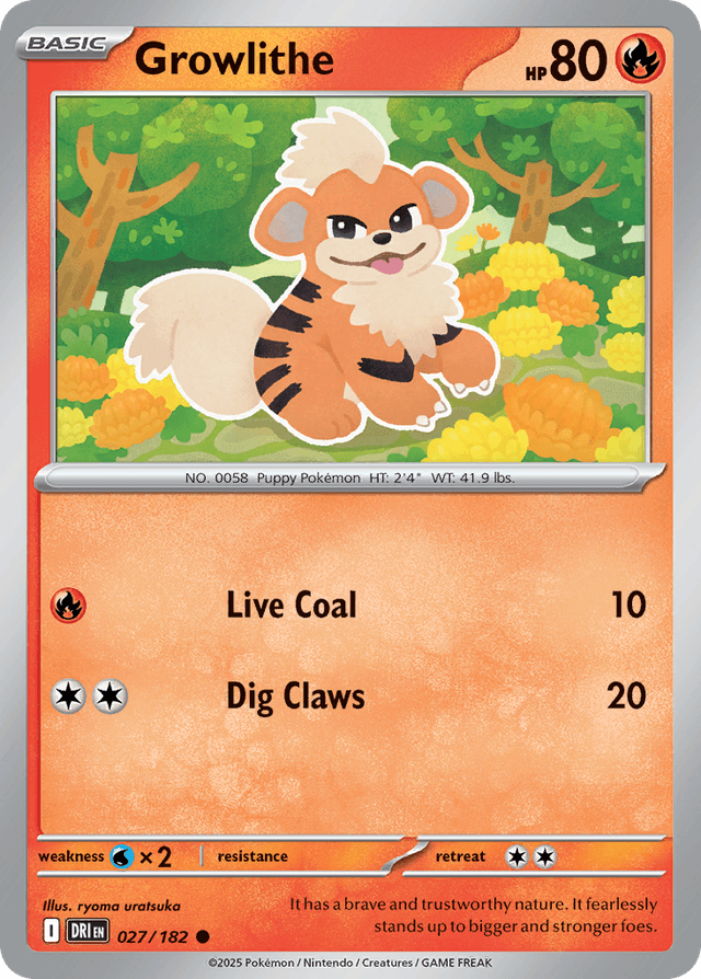 Carta Growlithe 27/182 do set Destined Rivals — Pokémon TCG | Bynx