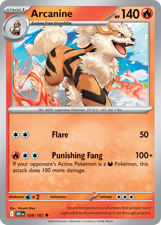 Carta Arcanine 28/182 do set Destined Rivals — Pokémon TCG | Bynx