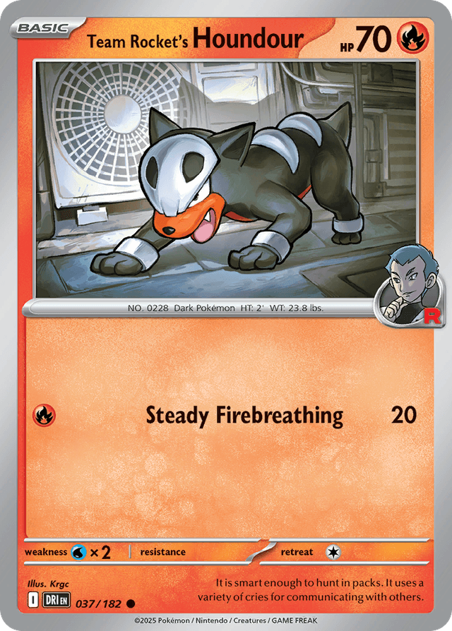 Carta Team Rocket's Houndour 37/182 do set Destined Rivals — Pokémon TCG | Bynx