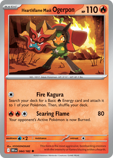 Carta Hearthflame Mask Ogerpon 44/182 do set Destined Rivals — Pokémon TCG | Bynx