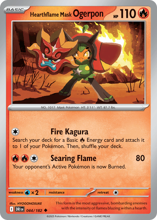 Carta Hearthflame Mask Ogerpon 44/182 do set Destined Rivals — Pokémon TCG | Bynx