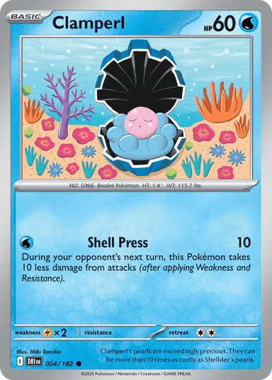 Carta Clamperl 54/182 do set Destined Rivals — Pokémon TCG | Bynx