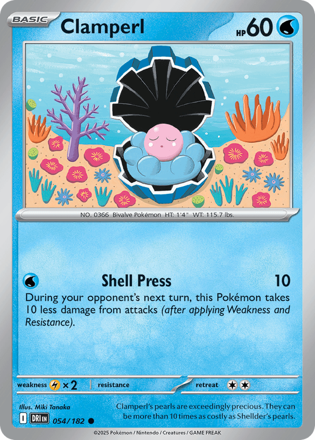 Carta Clamperl 54/182 do set Destined Rivals — Pokémon TCG | Bynx