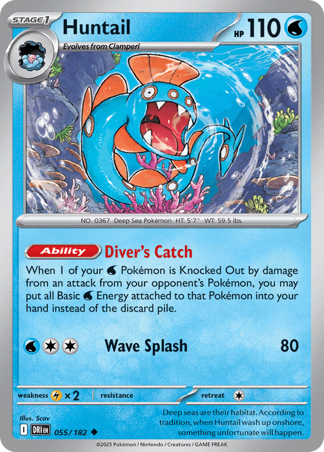 Carta Huntail 55/182 do set Destined Rivals — Pokémon TCG | Bynx