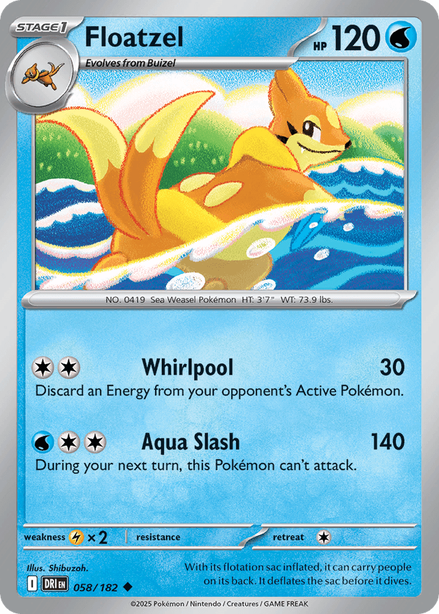 Carta Floatzel 58/182 do set Destined Rivals — Pokémon TCG | Bynx