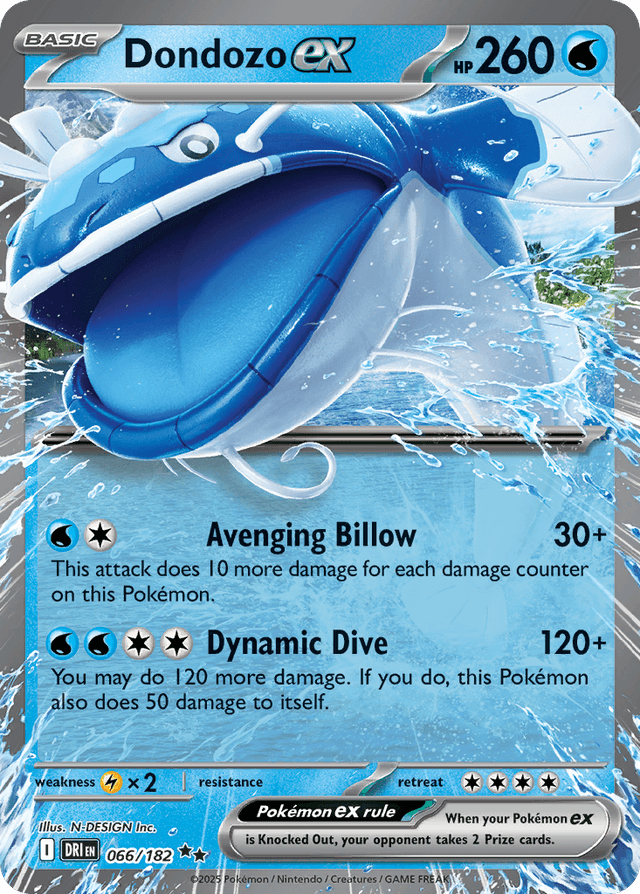 Carta Dondozo ex 66/182 do set Destined Rivals — Pokémon TCG | Bynx
